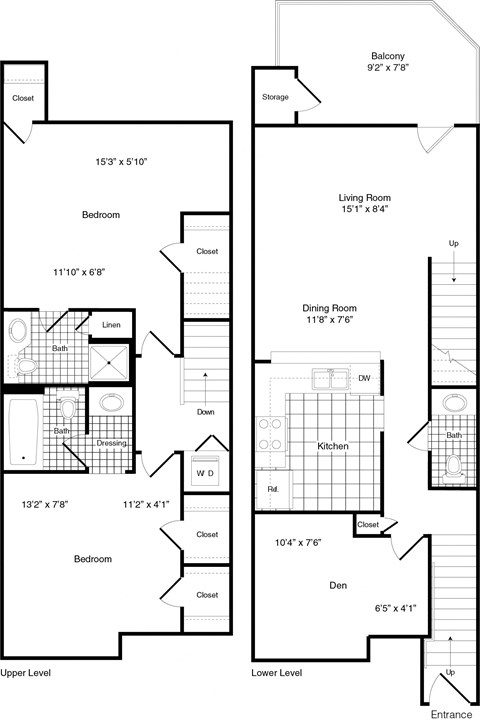 A black and white floor plan of an apartment with a balcony.